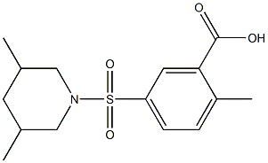 5-[(3,5-dimethylpiperidine-1-)sulfonyl]-2-methylbenzoic acid Structure