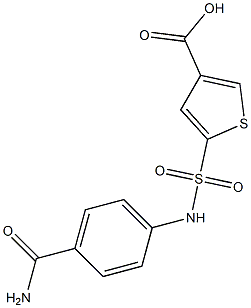 5-[(4-carbamoylphenyl)sulfamoyl]thiophene-3-carboxylic acid 구조식 이미지