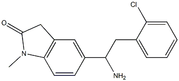 5-[1-amino-2-(2-chlorophenyl)ethyl]-1-methyl-2,3-dihydro-1H-indol-2-one 구조식 이미지
