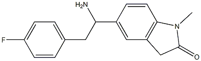 5-[1-amino-2-(4-fluorophenyl)ethyl]-1-methyl-2,3-dihydro-1H-indol-2-one 구조식 이미지