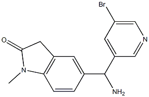 5-[amino(5-bromopyridin-3-yl)methyl]-1-methyl-2,3-dihydro-1H-indol-2-one 구조식 이미지