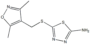 5-{[(3,5-dimethyl-1,2-oxazol-4-yl)methyl]sulfanyl}-1,3,4-thiadiazol-2-amine 구조식 이미지