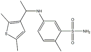 5-{[1-(2,5-dimethylthiophen-3-yl)ethyl]amino}-2-methylbenzene-1-sulfonamide 구조식 이미지