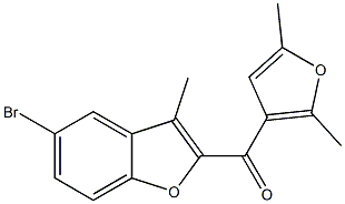 5-bromo-2-[(2,5-dimethylfuran-3-yl)carbonyl]-3-methyl-1-benzofuran 구조식 이미지