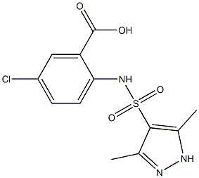 5-chloro-2-[(3,5-dimethyl-1H-pyrazole-4-)sulfonamido]benzoic acid Structure