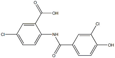 5-chloro-2-[(3-chloro-4-hydroxybenzene)amido]benzoic acid Structure