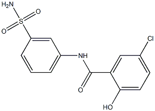 5-chloro-2-hydroxy-N-(3-sulfamoylphenyl)benzamide 구조식 이미지