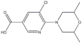 5-chloro-6-(2,6-dimethylmorpholin-4-yl)pyridine-3-carboxylic acid Structure