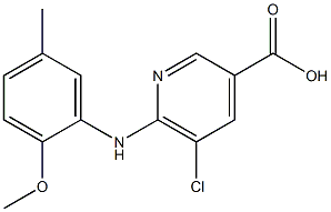 5-chloro-6-[(2-methoxy-5-methylphenyl)amino]pyridine-3-carboxylic acid Structure