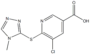 5-chloro-6-[(4-methyl-4H-1,2,4-triazol-3-yl)sulfanyl]pyridine-3-carboxylic acid Structure