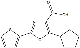 5-cyclopentyl-2-(thiophen-2-yl)-1,3-oxazole-4-carboxylic acid 구조식 이미지