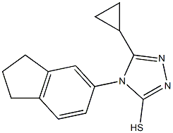 5-cyclopropyl-4-(2,3-dihydro-1H-inden-5-yl)-4H-1,2,4-triazole-3-thiol 구조식 이미지