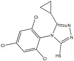 5-cyclopropyl-4-(2,4,6-trichlorophenyl)-4H-1,2,4-triazole-3-thiol 구조식 이미지