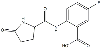 5-fluoro-2-{[(5-oxopyrrolidin-2-yl)carbonyl]amino}benzoic acid Structure