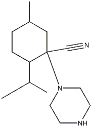 5-methyl-1-(piperazin-1-yl)-2-(propan-2-yl)cyclohexane-1-carbonitrile 구조식 이미지
