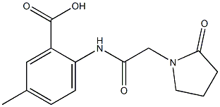 5-methyl-2-[2-(2-oxopyrrolidin-1-yl)acetamido]benzoic acid 구조식 이미지