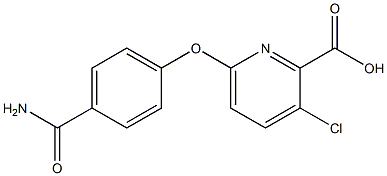 6-(4-carbamoylphenoxy)-3-chloropyridine-2-carboxylic acid Structure