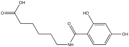 6-[(2,4-dihydroxybenzoyl)amino]hexanoic acid Structure