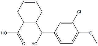 6-[(3-chloro-4-methoxyphenyl)(hydroxy)methyl]cyclohex-3-ene-1-carboxylic acid 구조식 이미지