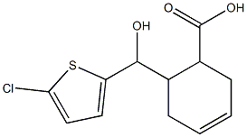 6-[(5-chlorothiophen-2-yl)(hydroxy)methyl]cyclohex-3-ene-1-carboxylic acid 구조식 이미지