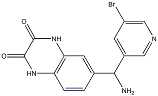 6-[amino(5-bromopyridin-3-yl)methyl]-1,2,3,4-tetrahydroquinoxaline-2,3-dione 구조식 이미지
