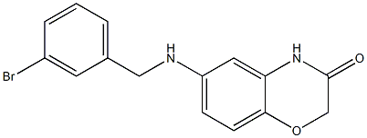 6-{[(3-bromophenyl)methyl]amino}-3,4-dihydro-2H-1,4-benzoxazin-3-one 구조식 이미지