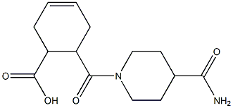 6-{[4-(aminocarbonyl)piperidin-1-yl]carbonyl}cyclohex-3-ene-1-carboxylic acid 구조식 이미지