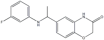 6-{1-[(3-fluorophenyl)amino]ethyl}-3,4-dihydro-2H-1,4-benzoxazin-3-one 구조식 이미지