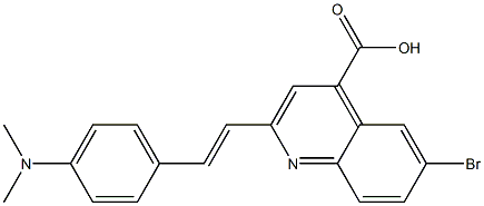 6-bromo-2-{(E)-2-[4-(dimethylamino)phenyl]vinyl}quinoline-4-carboxylic acid 구조식 이미지