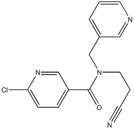 6-chloro-N-(2-cyanoethyl)-N-(pyridin-3-ylmethyl)pyridine-3-carboxamide Structure