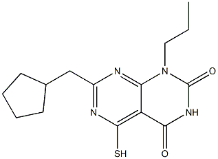 7-(cyclopentylmethyl)-5-mercapto-1-propylpyrimido[4,5-d]pyrimidine-2,4(1H,3H)-dione Structure