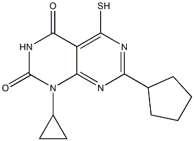 7-cyclopentyl-1-cyclopropyl-5-mercaptopyrimido[4,5-d]pyrimidine-2,4(1H,3H)-dione 구조식 이미지