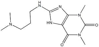 8-{[3-(dimethylamino)propyl]amino}-1,3-dimethyl-2,3,6,7-tetrahydro-1H-purine-2,6-dione 구조식 이미지