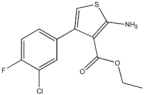 ethyl 2-amino-4-(3-chloro-4-fluorophenyl)thiophene-3-carboxylate 구조식 이미지