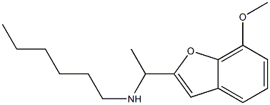 hexyl[1-(7-methoxy-1-benzofuran-2-yl)ethyl]amine Structure