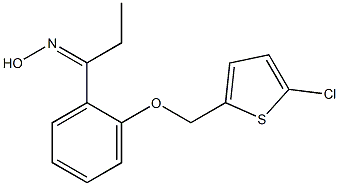 N-(1-{2-[(5-chlorothiophen-2-yl)methoxy]phenyl}propylidene)hydroxylamine 구조식 이미지