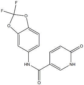 N-(2,2-difluoro-2H-1,3-benzodioxol-5-yl)-6-oxo-1,6-dihydropyridine-3-carboxamide 구조식 이미지