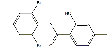 N-(2,6-dibromo-4-methylphenyl)-2-hydroxy-4-methylbenzamide 구조식 이미지