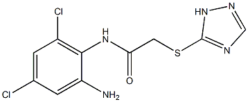 N-(2-amino-4,6-dichlorophenyl)-2-(1H-1,2,4-triazol-5-ylsulfanyl)acetamide 구조식 이미지