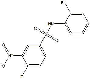 N-(2-bromophenyl)-4-fluoro-3-nitrobenzene-1-sulfonamide 구조식 이미지