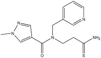 N-(2-carbamothioylethyl)-1-methyl-N-(pyridin-3-ylmethyl)-1H-pyrazole-4-carboxamide 구조식 이미지