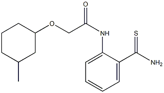 N-(2-carbamothioylphenyl)-2-[(3-methylcyclohexyl)oxy]acetamide 구조식 이미지