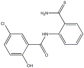 N-(2-carbamothioylphenyl)-5-chloro-2-hydroxybenzamide 구조식 이미지