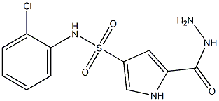 N-(2-chlorophenyl)-5-(hydrazinocarbonyl)-1H-pyrrole-3-sulfonamide 구조식 이미지