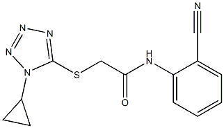 N-(2-cyanophenyl)-2-[(1-cyclopropyl-1H-1,2,3,4-tetrazol-5-yl)sulfanyl]acetamide 구조식 이미지