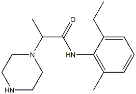 N-(2-ethyl-6-methylphenyl)-2-(piperazin-1-yl)propanamide 구조식 이미지