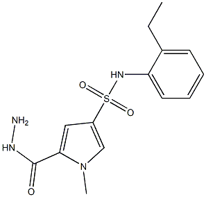 N-(2-ethylphenyl)-5-(hydrazinocarbonyl)-1-methyl-1H-pyrrole-3-sulfonamide 구조식 이미지