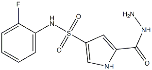 N-(2-fluorophenyl)-5-(hydrazinocarbonyl)-1H-pyrrole-3-sulfonamide 구조식 이미지