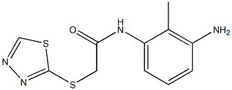 N-(3-amino-2-methylphenyl)-2-(1,3,4-thiadiazol-2-ylsulfanyl)acetamide 구조식 이미지