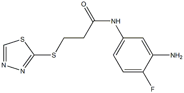 N-(3-amino-4-fluorophenyl)-3-(1,3,4-thiadiazol-2-ylsulfanyl)propanamide Structure